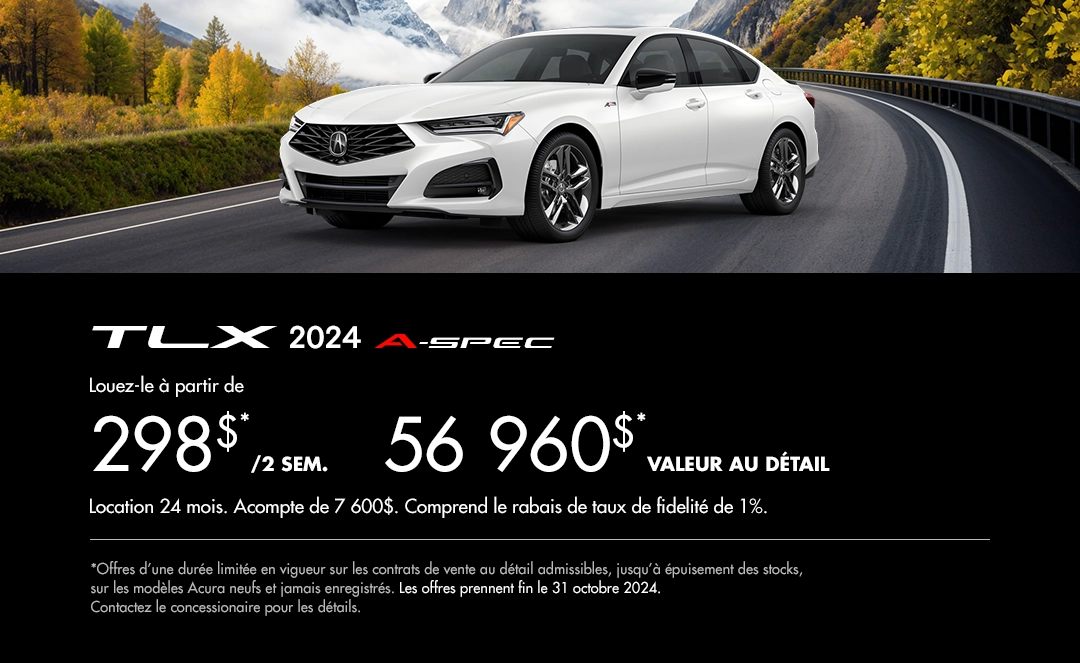 Bannière de Promotion Acura TLX 2024